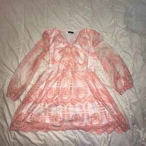 Elegant Pink Lace Dress